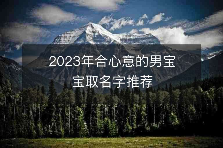 2023年合心意的男寶寶取名字推薦