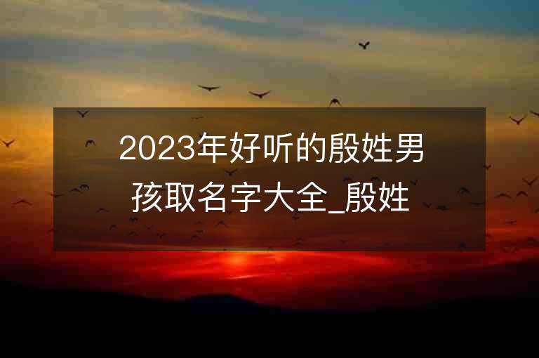 2023年好聽的殷姓男孩取名字大全_殷姓男孩子名字大全2023起名