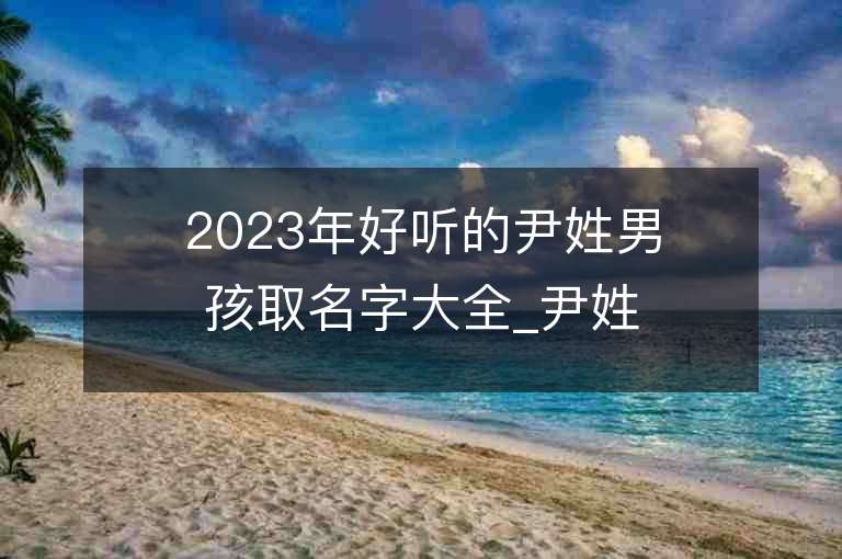 2023年好聽的尹姓男孩取名字大全_尹姓男孩子好聽的名字2023起名