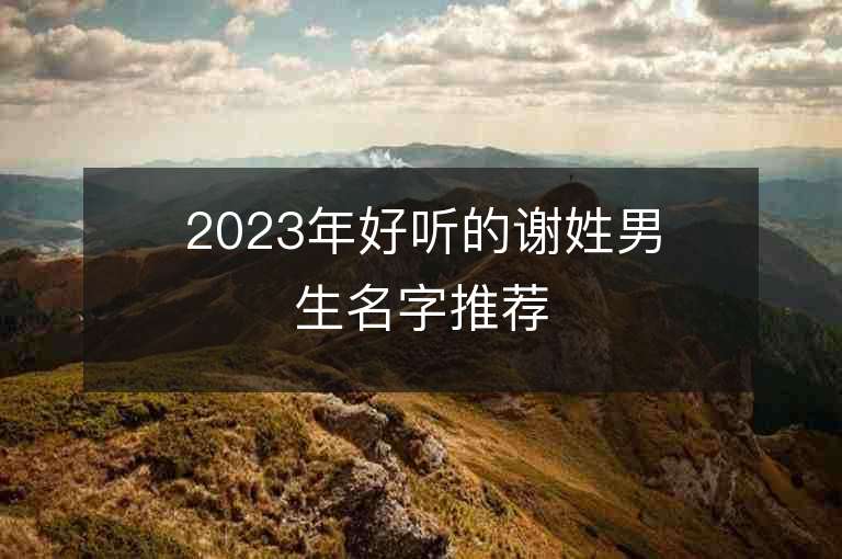 2023年好聽的謝姓男生名字推薦