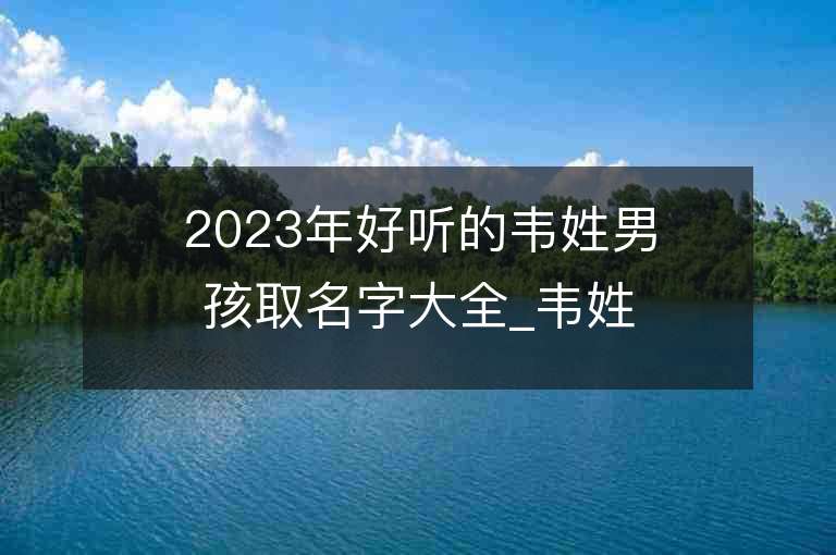 2023年好聽的韋姓男孩取名字大全_韋姓男孩子名字大全2023起名