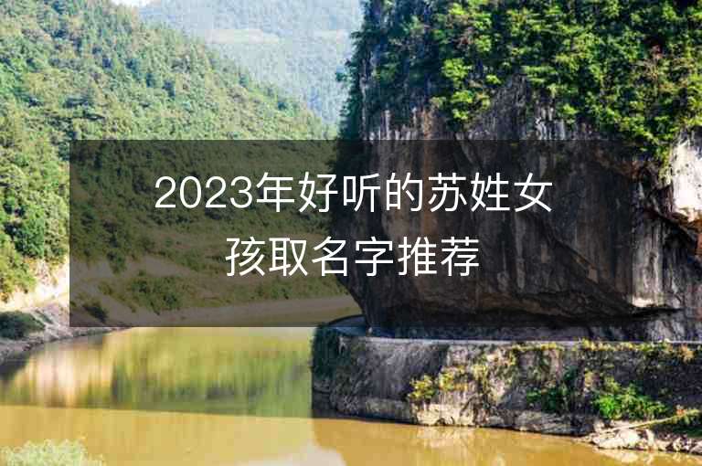 2023年好聽的蘇姓女孩取名字推薦