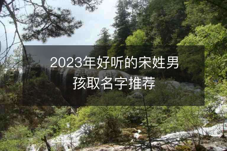 2023年好聽的宋姓男孩取名字推薦