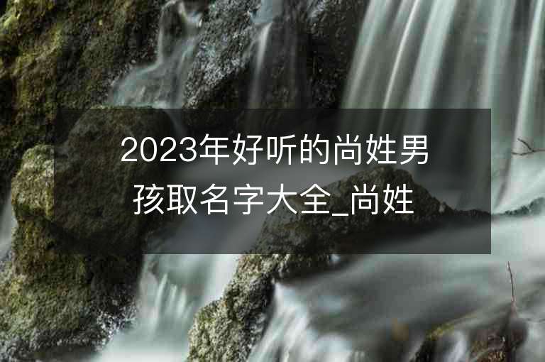 2023年好聽的尚姓男孩取名字大全_尚姓男孩子好聽的名字2023起名