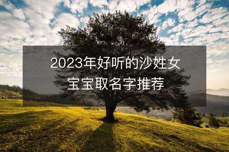 2023年好聽的沙姓女寶寶取名字推薦