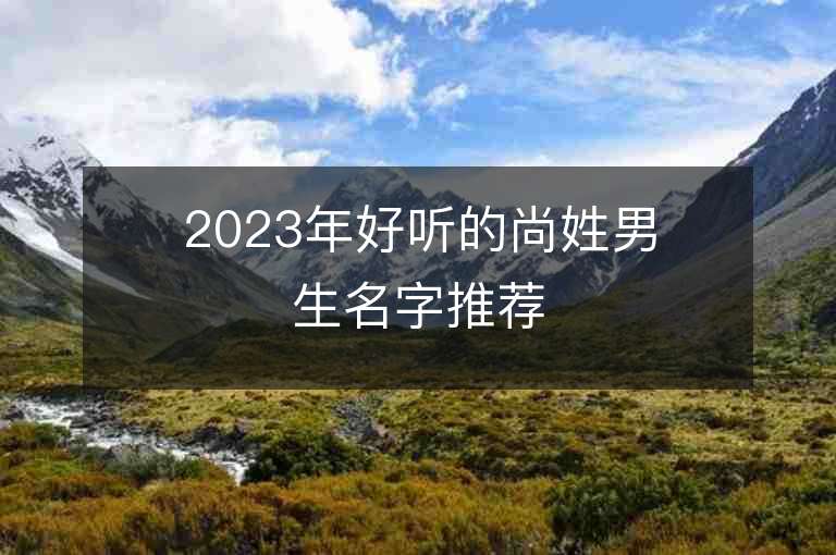 2023年好聽的尚姓男生名字推薦