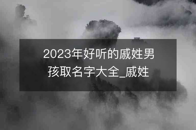 2023年好聽的戚姓男孩取名字大全_戚姓男孩子名字大全2023起名