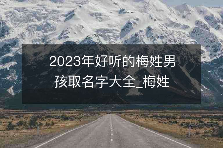 2023年好聽的梅姓男孩取名字大全_梅姓男孩子名字大全2023起名