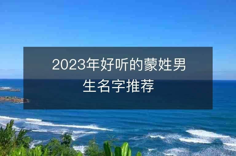 2023年好聽的蒙姓男生名字推薦