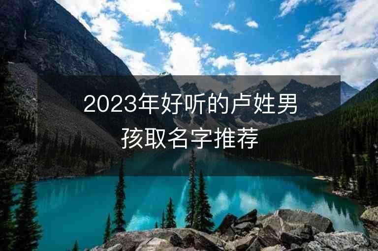 2023年好聽的盧姓男孩取名字推薦