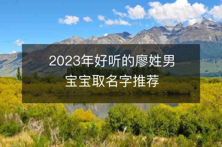 2023年好聽的廖姓男寶寶取名字推薦