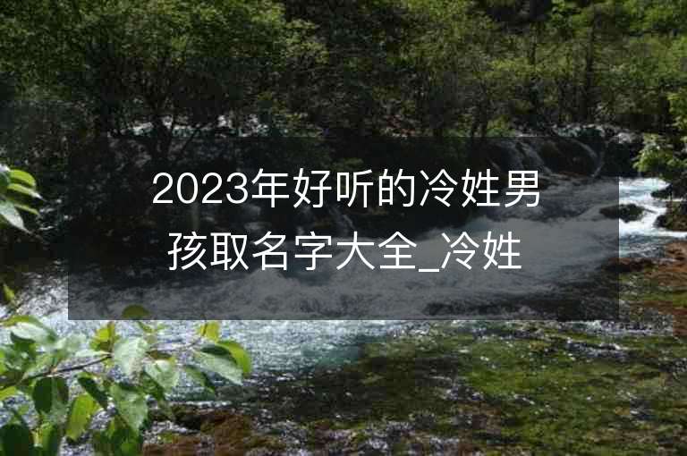 2023年好聽的冷姓男孩取名字大全_冷姓男孩子名字大全2023起名