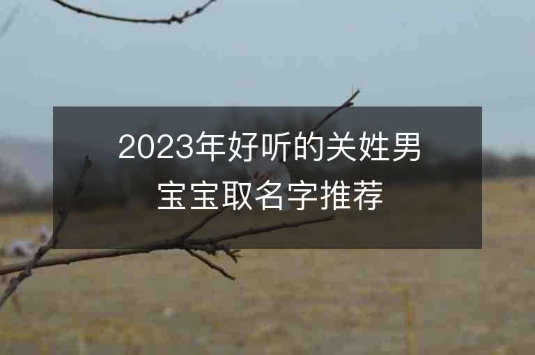 2023年好聽的關姓男寶寶取名字推薦