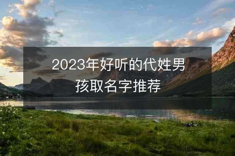 2023年好聽的代姓男孩取名字推薦