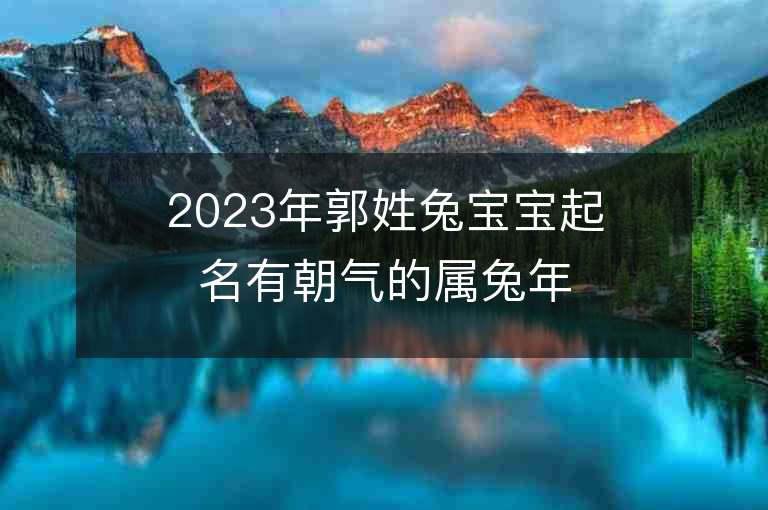 2023年郭姓兔寶寶起名有朝氣的屬兔年小孩名字推薦