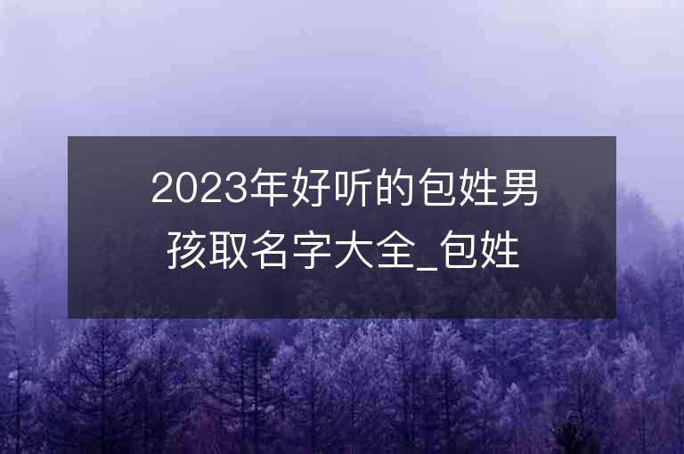 2023年好聽的包姓男孩取名字大全_包姓男孩子名字大全2023起名