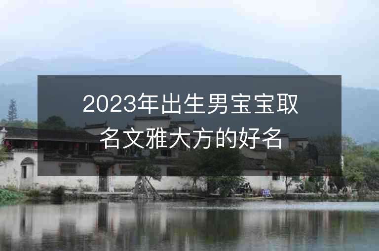 2023年出生男寶寶取名文雅大方的好名字推薦