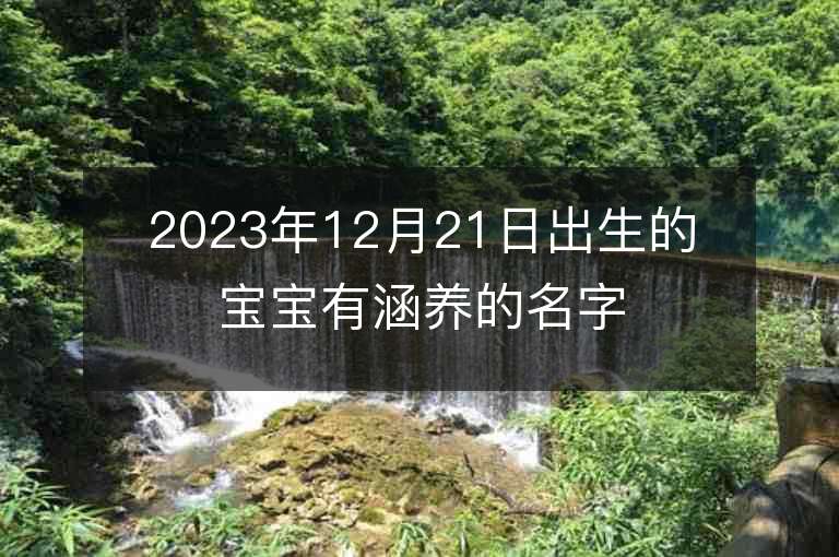 2023年12月21日出生的寶寶有涵養的名字賦有涵養的寶寶名字大全