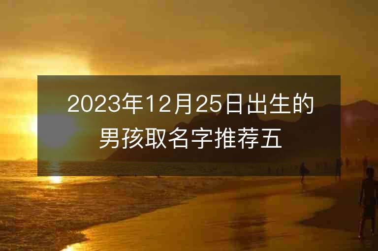 2023年12月25日出生的男孩取名字推薦五行缺金的名字推薦