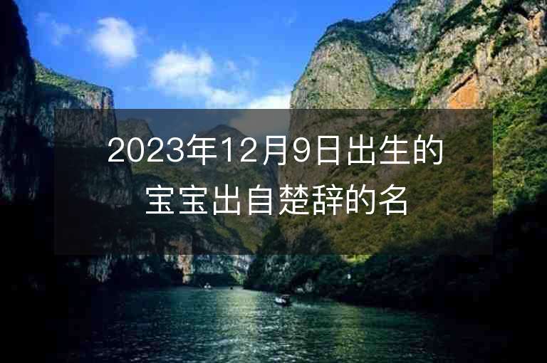 2023年12月9日出生的寶寶出自楚辭的名字富含文雅氣質(zhì)的名字推薦