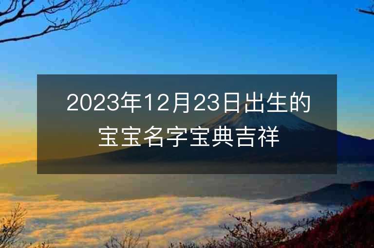 2023年12月23日出生的寶寶名字寶典吉祥如意的好名字推薦大全