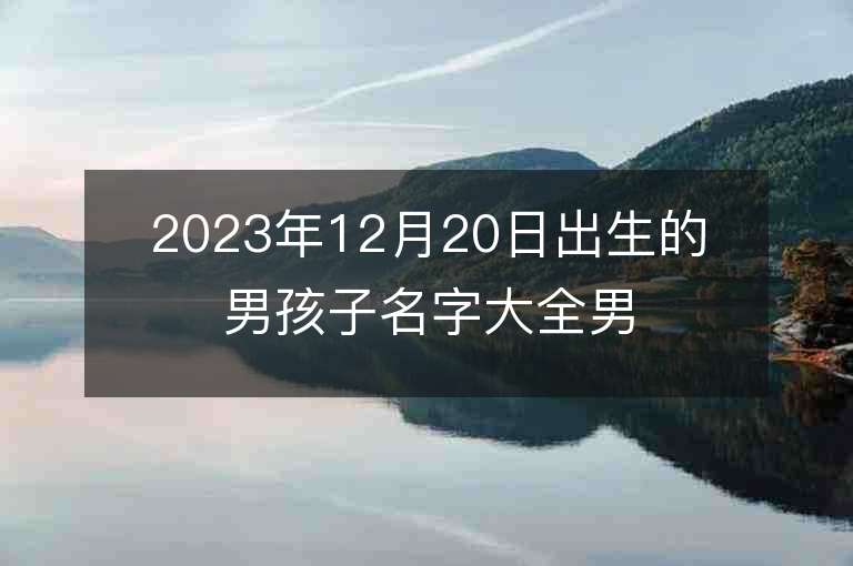 2023年12月20日出生的男孩子名字大全男孩子起名解析