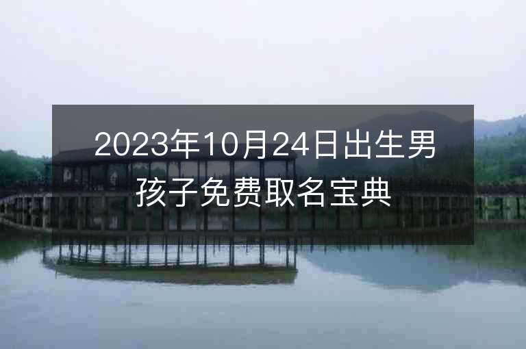 2023年10月24日出生男孩子免費取名寶典聰穎的男寶寶取名字推薦