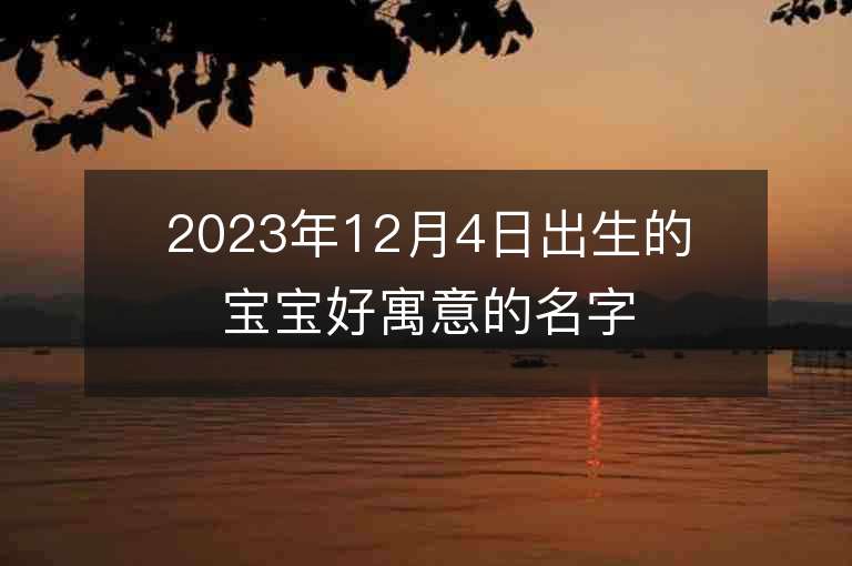 2023年12月4日出生的寶寶好寓意的名字好寓意的女孩子名字大全