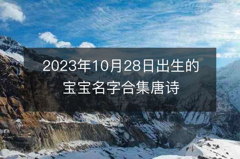 2023年10月28日出生的寶寶名字合集唐詩宋詞好聽的男孩取名字推薦