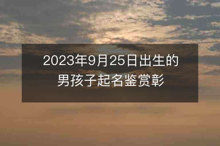 2023年9月25日出生的男孩子起名鑒賞彰顯勇敢堅毅的好名字大全