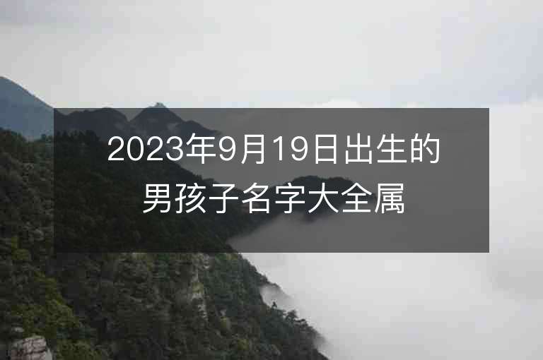 2023年9月19日出生的男孩子名字大全屬兔最富貴的名字解析精選