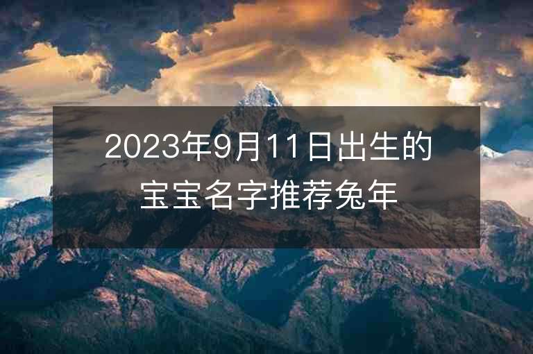 2023年9月11日出生的寶寶名字推薦兔年比較溫暖的男孩取名字推薦