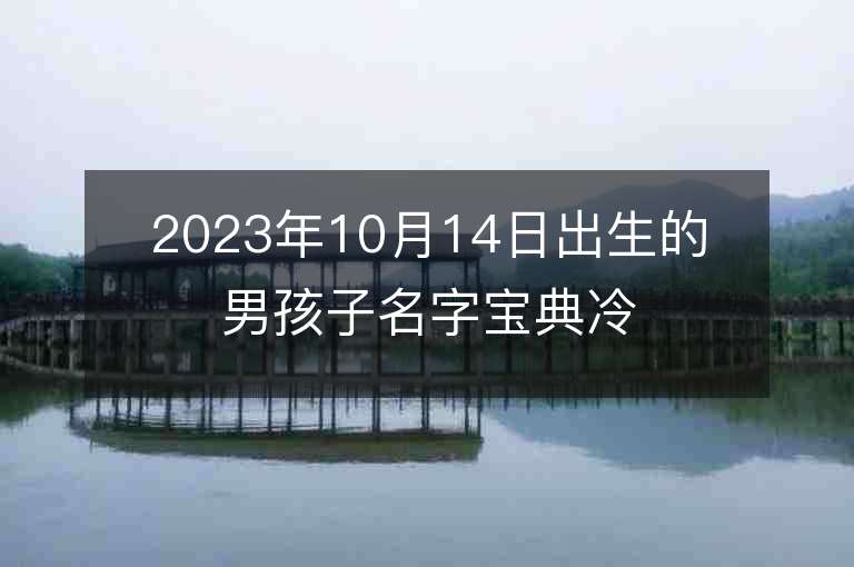 2023年10月14日出生的男孩子名字寶典冷門高級(jí)的名字推薦