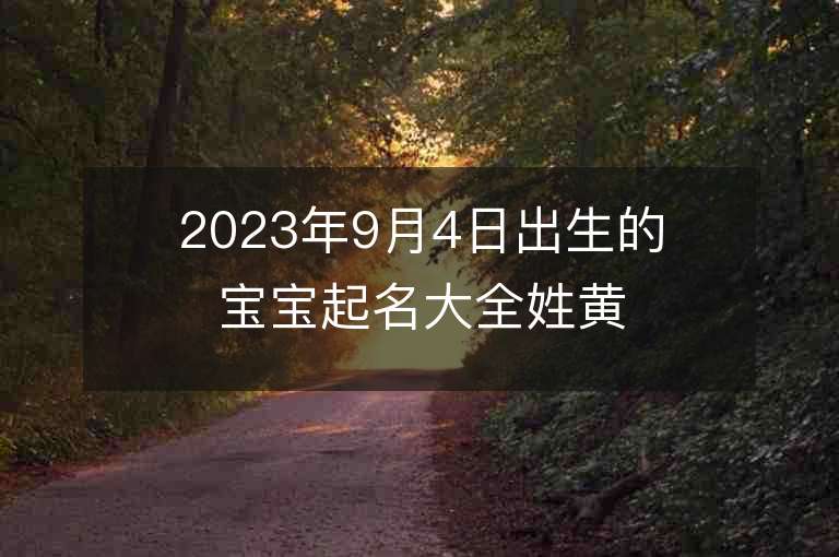 2023年9月4日出生的寶寶起名大全姓黃的男女洋氣單字名字集錦