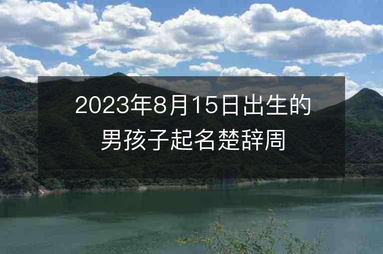 2023年8月15日出生的男孩子起名楚辭周易有詩意的最佳取名寶典