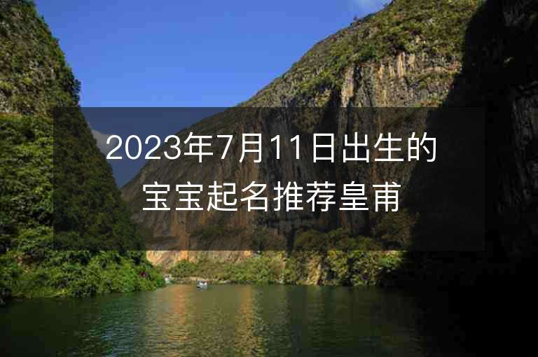 2023年7月11日出生的寶寶起名推薦皇甫姓女孩子名字大全