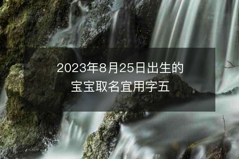 2023年8月25日出生的寶寶取名宜用字五行屬水的字男孩子名字用字