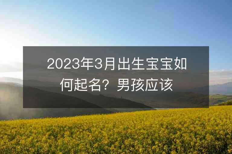 2023年3月出生寶寶如何起名？男孩應(yīng)該起什么名字？