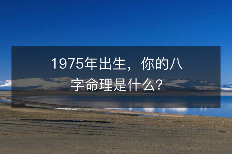 1975年出生，你的八字命理是什么？