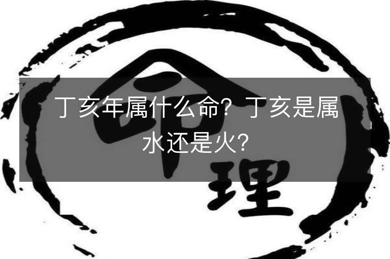 丁亥年屬什么命？丁亥是屬水還是火？