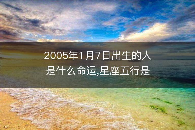 2005年1月7日出生的人是什么命運,星座五行是什么缺嗎