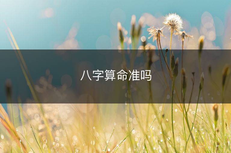 八字算命準(zhǔn)嗎