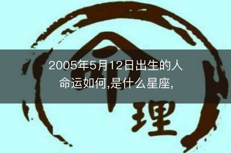 2005年5月12日出生的人命運(yùn)如何,是什么星座,八字五行