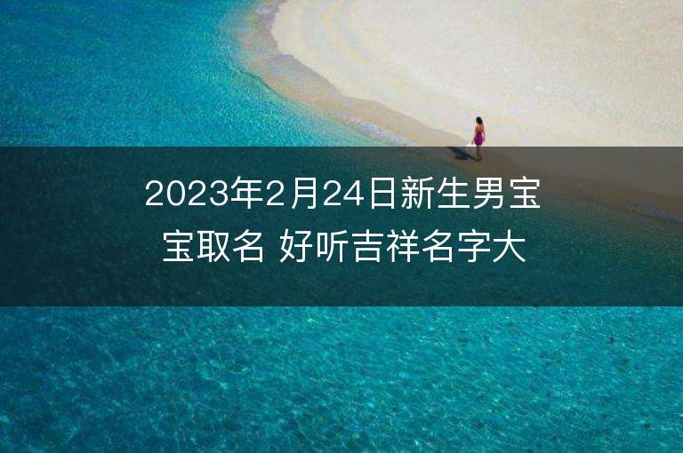 2023年2月24日新生男寶寶取名 好聽吉祥名字大全