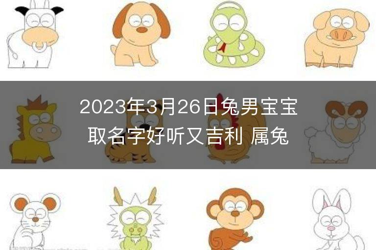 2023年3月26日兔男寶寶取名字好聽又吉利 屬兔男孩最吉利的名字