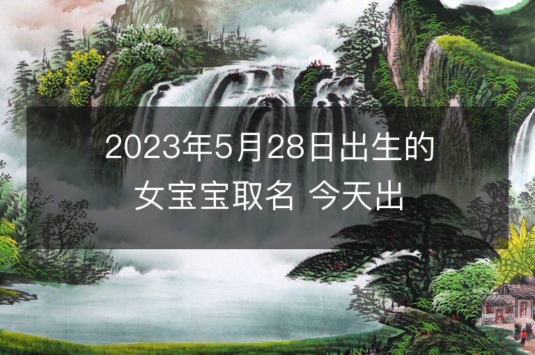 2023年5月28日出生的女寶寶取名 今天出生叫什么名字好