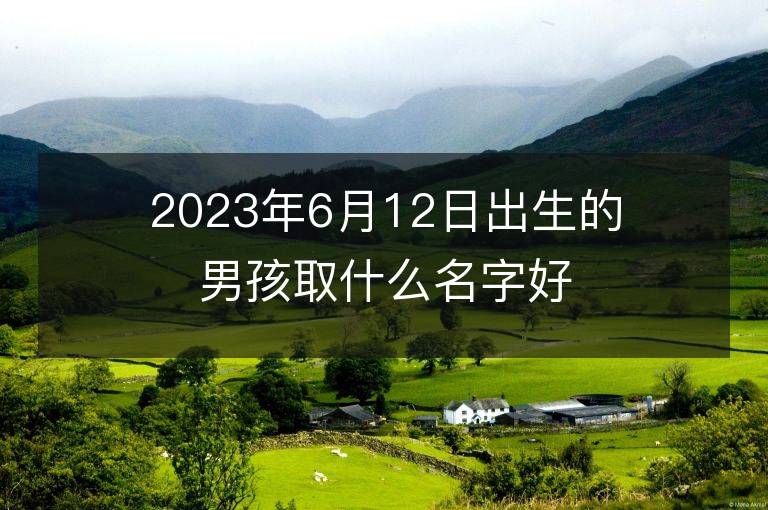 2023年6月12日出生的男孩取什么名字好