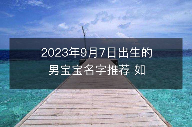 2023年9月7日出生的男寶寶名字推薦 如何起名