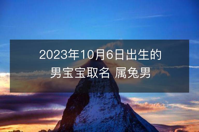 2023年10月6日出生的男寶寶取名 屬兔男孩名字推薦