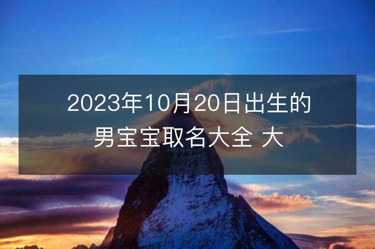 2023年10月20日出生的男寶寶取名大全 大氣的男孩名字